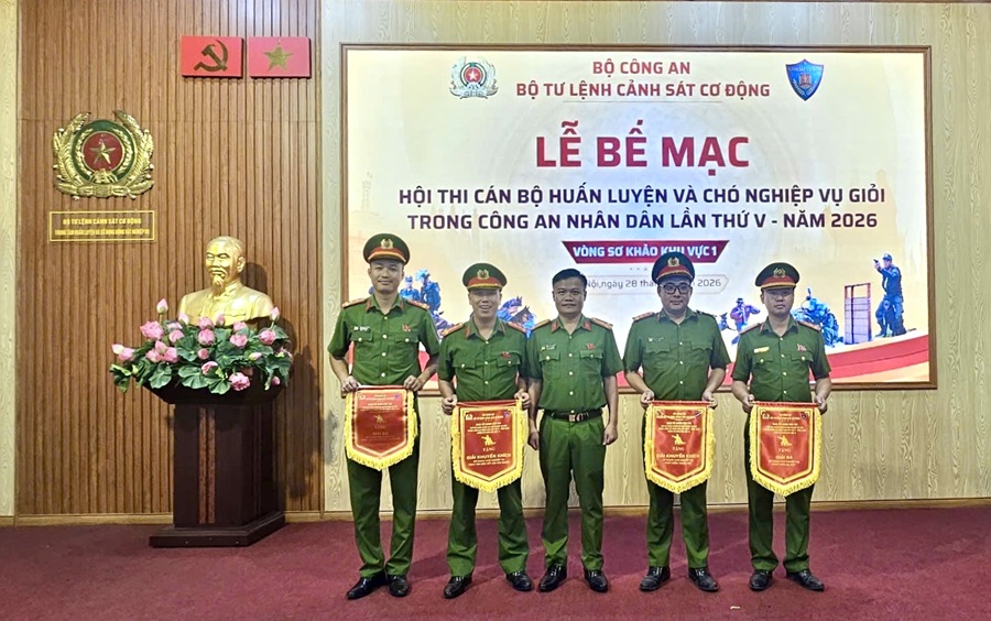 Đội Quản lý, sử dụng động vật nghiệp vụ (Phòng Cảnh sát Cơ động - CATP Hải Phòng): Ghi dấu ấn tại hội thi cán bộ huấn luyện và chó nghiệp vụ giỏi lần thứ V – năm 2026